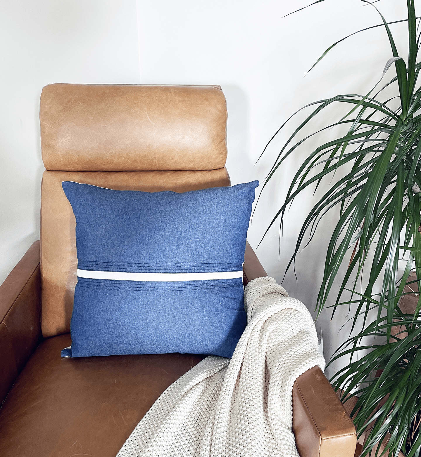 Linen & Denim Accent Pillow Cover - Portmanteau Home