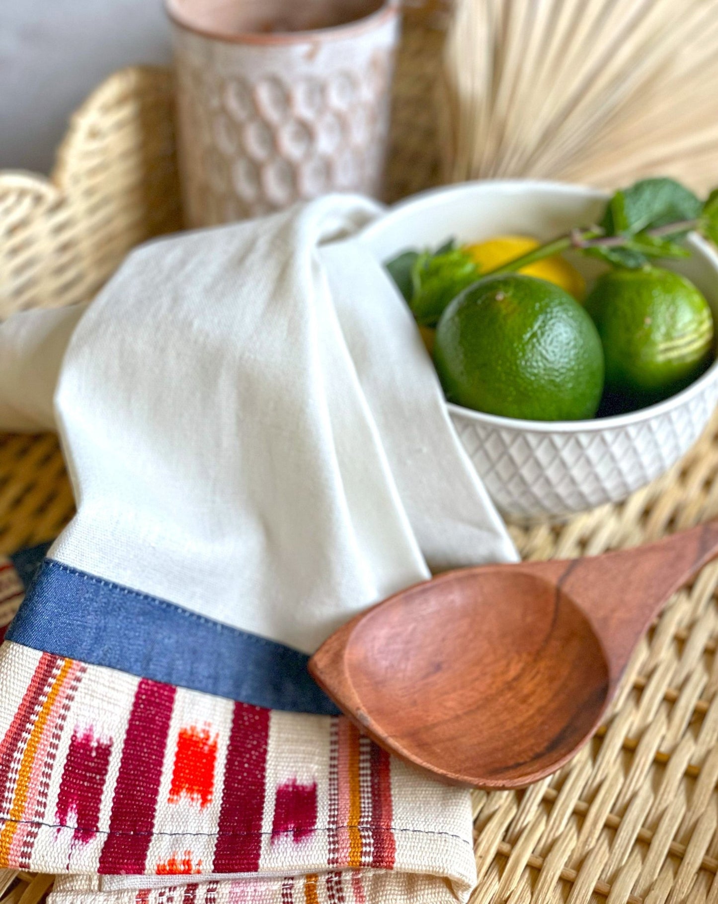 Jaspè Organic Cotton Blend Tea Towel - Cream - Portmanteau Home
