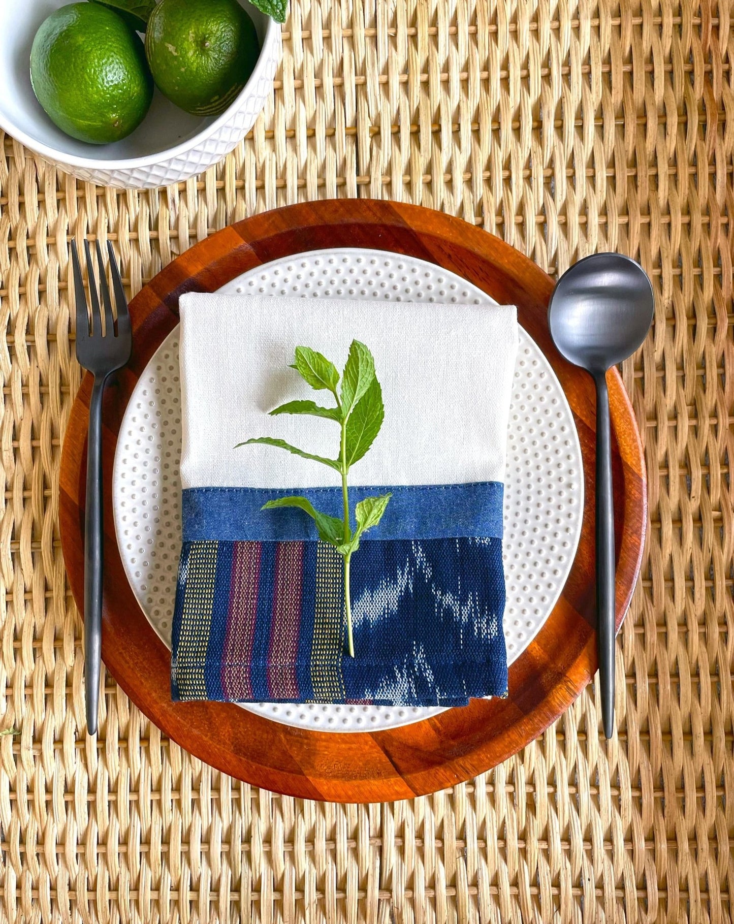 Jaspè Organic Cotton Blend Tea Towel - Navy - Portmanteau Home