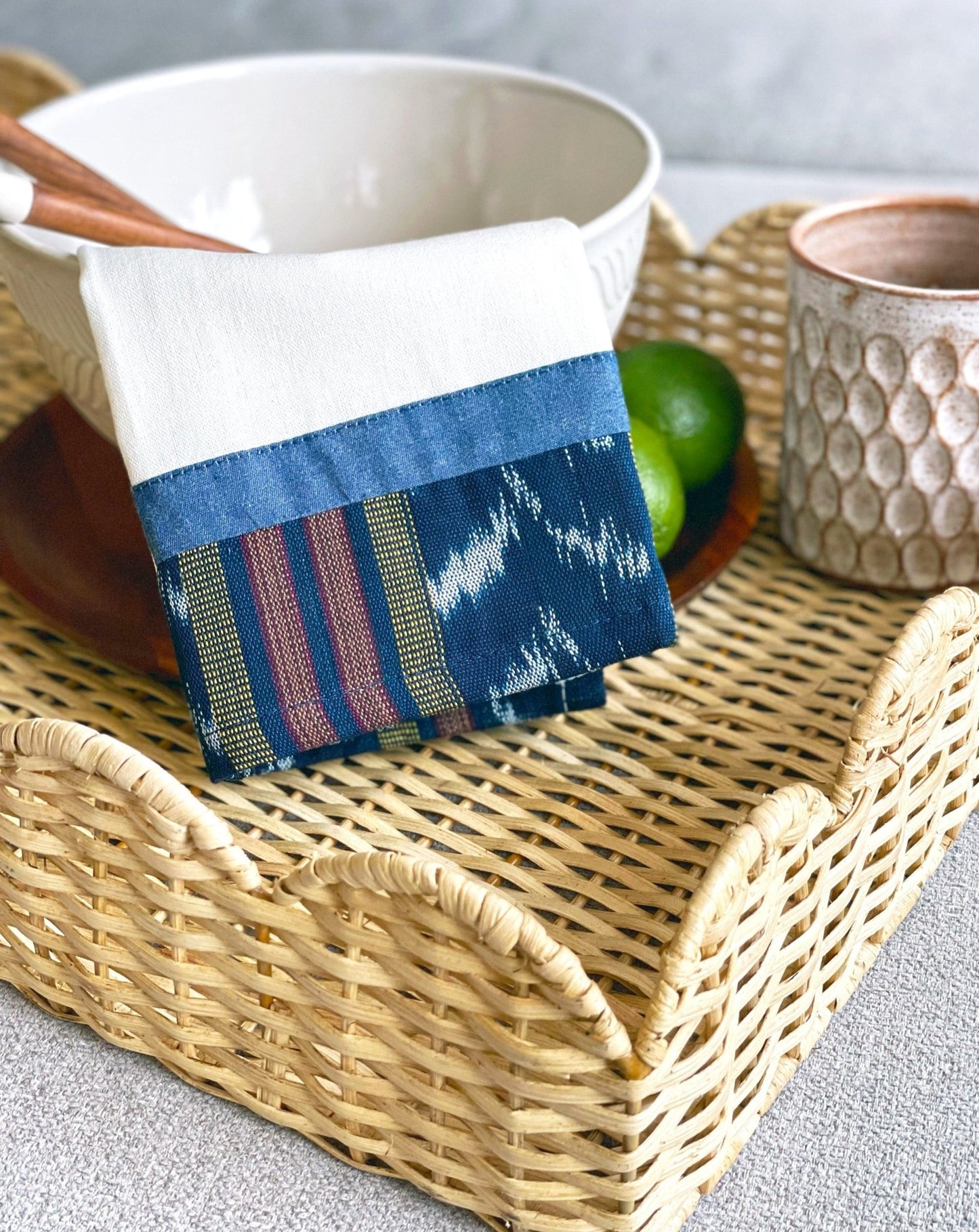 Jaspè Organic Cotton Blend Tea Towel - Navy - Portmanteau Home