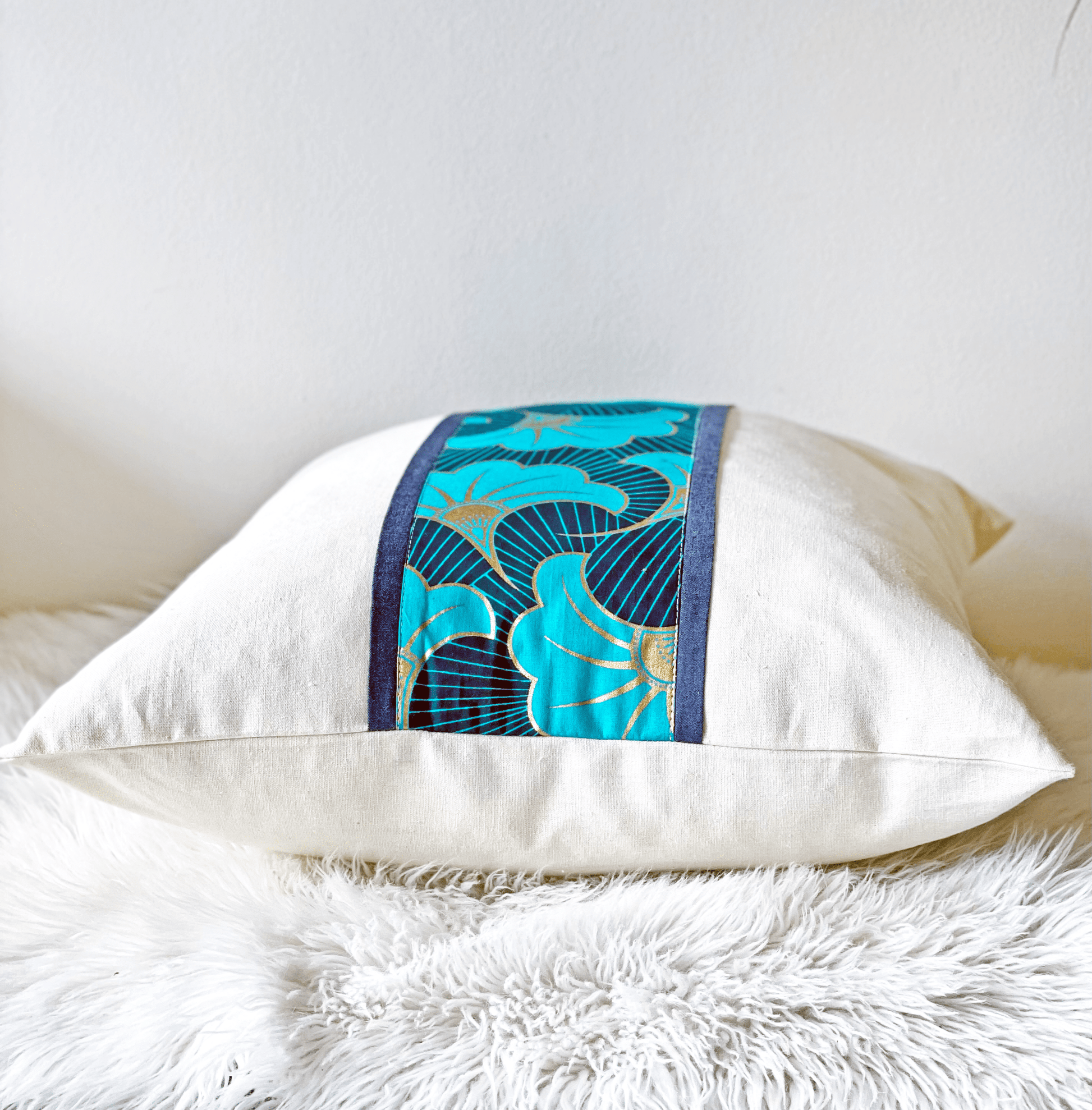 West African Ankara & Linen Accent Pillow Cover - Portmanteau Home